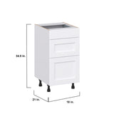 Hugo&Borg Rosemont 18-in W x 34.5-in H x 21-in D Glacier White 3-Drawer Base Fully Assembled Cabinet (Recessed Panel Style)