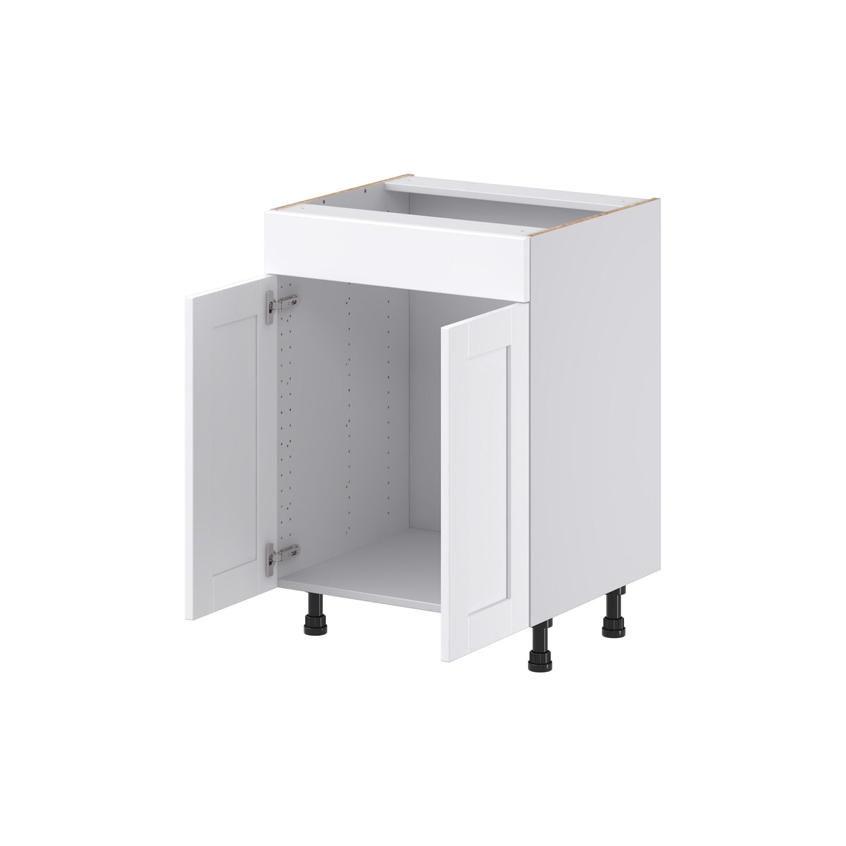 Hugo&Borg Rosemont 24-in W x 34.5-in H x 21-in D Glacier White Sink Base Fully Assembled Cabinet (Recessed Panel Shaker Style)
