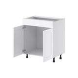 Hugo&Borg Rosemont 30-in W x 34.5-in H x 21-in D Glacier White Sink Base Fully Assembled Cabinet (Recessed Panel Shaker Style)