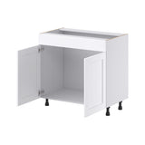 Hugo&Borg Rosemont 36-in W x 34.5-in H x 21-in D Glacier White Sink Base Fully Assembled Cabinet (Recessed Panel Shaker Style)