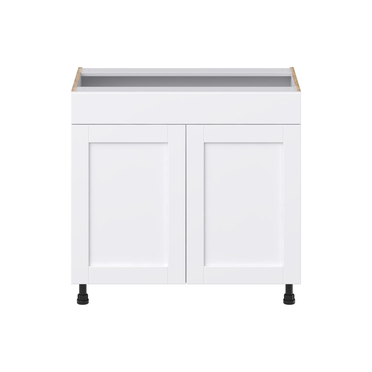 Hugo&Borg Rosemont 36-in W x 34.5-in H x 21-in D Glacier White Sink Base Fully Assembled Cabinet (Recessed Panel Shaker Style)