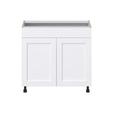 Hugo&Borg Rosemont 36-in W x 34.5-in H x 21-in D Glacier White Sink Base Fully Assembled Cabinet (Recessed Panel Shaker Style)