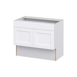 Hugo&Borg Rosemont 36-in W x 30-in H x 21-in D Glacier White Sink Base Fully Assembled Cabinet (Recessed Panel Shaker Style)