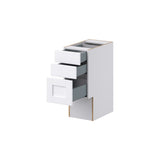 Hugo&Borg Rosemont 12-in W x 30-in H x 21-in D Glacier White 4-Drawer Base Fully Assembled Cabinet (Recessed Panel Style)