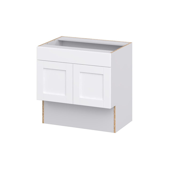 Hugo&Borg Rosemont 30-in W x 30-in H x 21-in D Glacier White Sink Base Fully Assembled Cabinet (Recessed Panel Shaker Style)