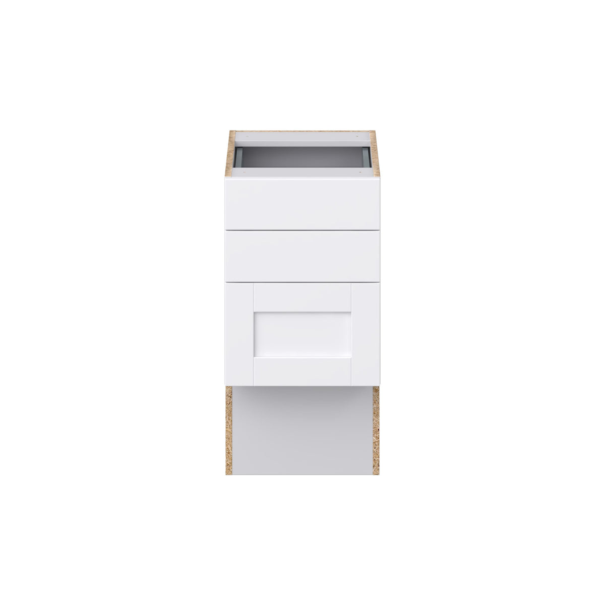 Hugo&Borg Rosemont 15-in W x 30-in H x 21-in D Glacier White 3-Drawer Base Fully Assembled Cabinet (Recessed Panel Style)