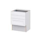 Hugo&Borg Rosemont 24-in W x 30-in H x 21-in D Glacier White 3-Drawer Base Fully Assembled Cabinet (Recessed Panel Style)