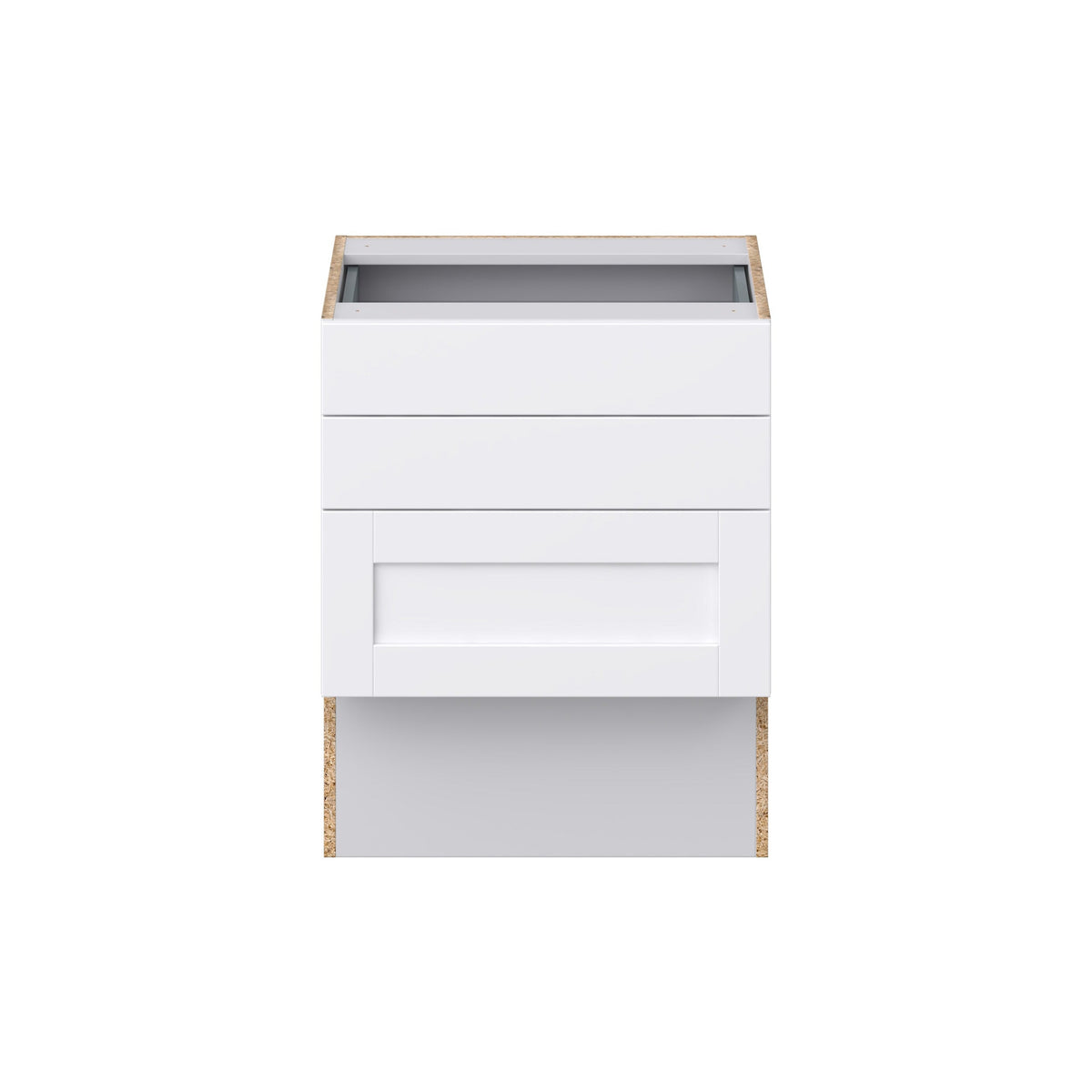 Hugo&Borg Rosemont 24-in W x 30-in H x 21-in D Glacier White 3-Drawer Base Fully Assembled Cabinet (Recessed Panel Style)
