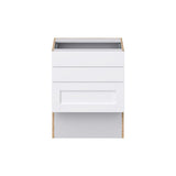 Hugo&Borg Rosemont 24-in W x 30-in H x 21-in D Glacier White 3-Drawer Base Fully Assembled Cabinet (Recessed Panel Style)