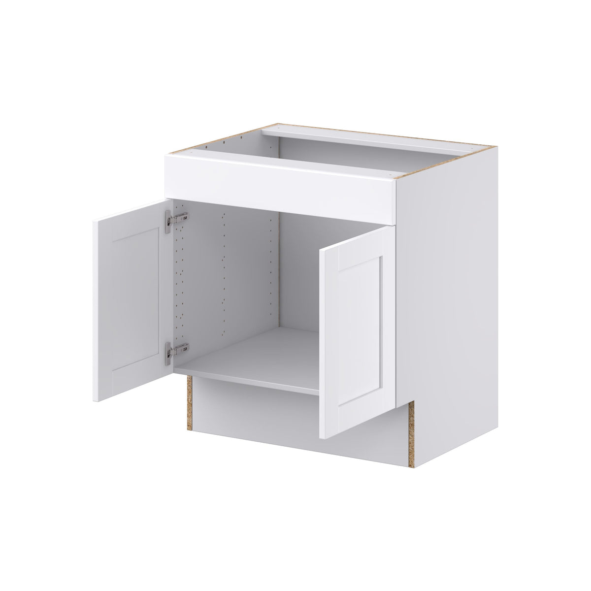 Hugo&Borg Rosemont 30-in W x 32.5-in H x 24-in D Glacier White Sink Base Fully Assembled Cabinet (Recessed Panel Shaker Style)