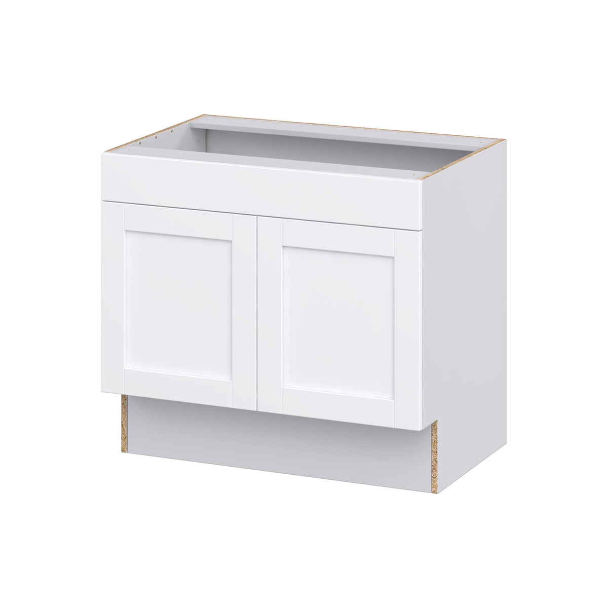 Hugo&Borg Rosemont 36-in W x 32.5-in H x 24-in D Glacier White Sink Base Fully Assembled Cabinet (Recessed Panel Shaker Style)