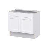 Hugo&Borg Rosemont 36-in W x 32.5-in H x 24-in D Glacier White Sink Base Fully Assembled Cabinet (Recessed Panel Shaker Style)