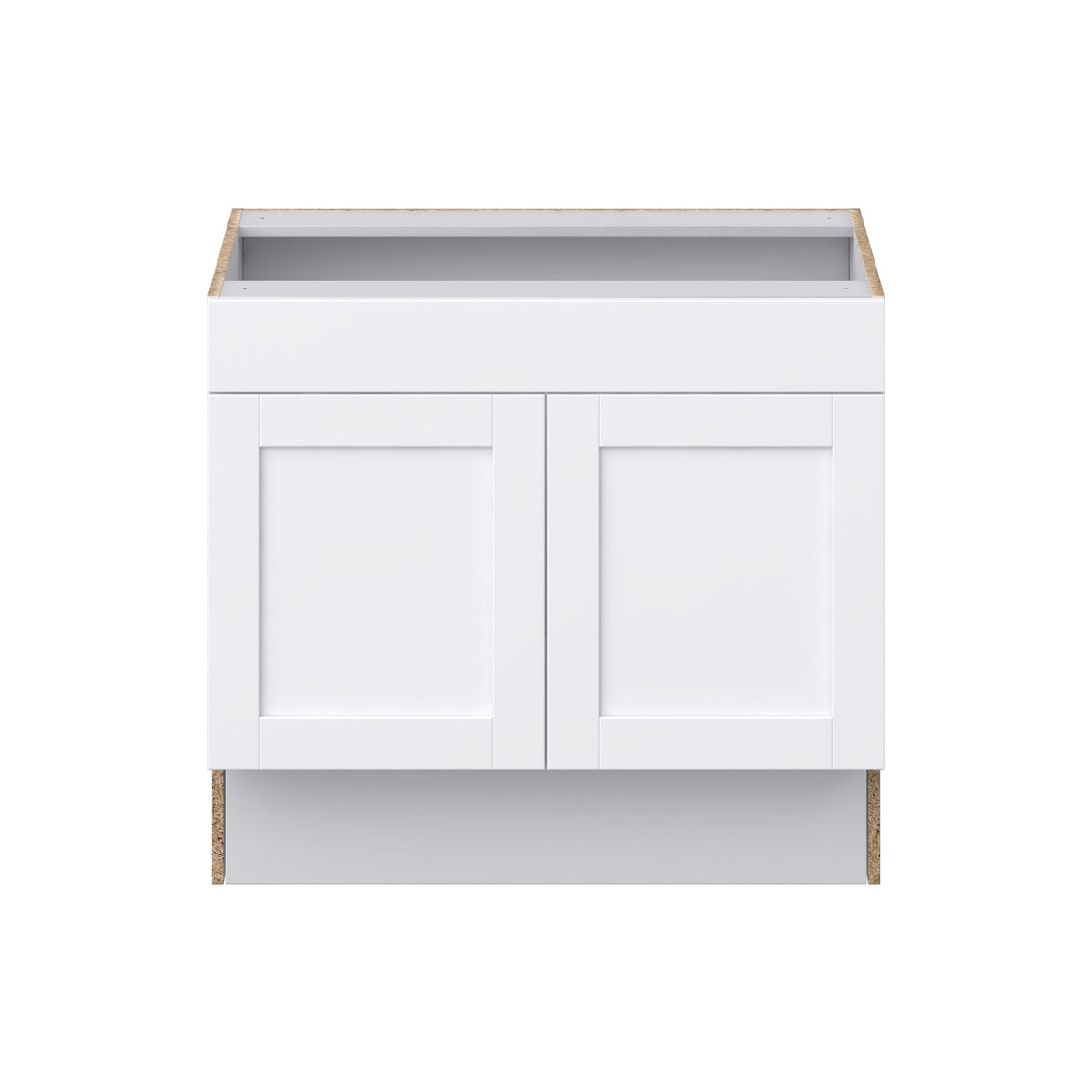 Hugo&Borg Rosemont 36-in W x 32.5-in H x 24-in D Glacier White Sink Base Fully Assembled Cabinet (Recessed Panel Shaker Style)