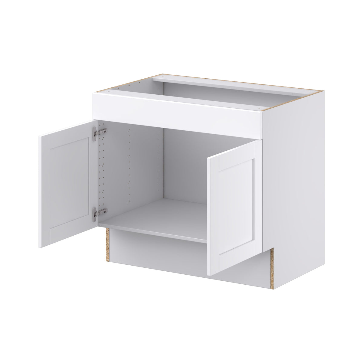 Hugo&Borg Rosemont 36-in W x 32.5-in H x 24-in D Glacier White Sink Base Fully Assembled Cabinet (Recessed Panel Shaker Style)