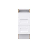 Hugo&Borg Rosemont 15-in W x 32.5-in H x 24-in D Glacier White 3-Drawer Base Fully Assembled Cabinet (Recessed Panel Style)