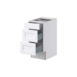 Hugo&Borg Rosemont 15-in W x 32.5-in H x 24-in D Glacier White 3-Drawer Base Fully Assembled Cabinet (Recessed Panel Style)