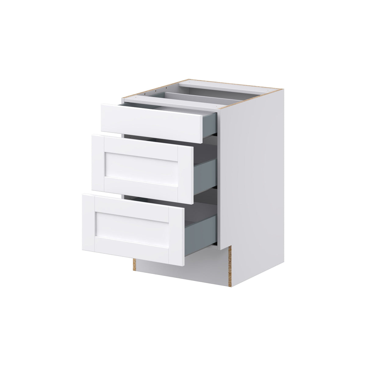 Hugo&Borg Rosemont 21-in W x 32.5-in H x 25-in D Glacier White 3-Drawer Base Fully Assembled Cabinet (Recessed Panel Style)