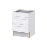 Hugo&Borg Rosemont 24-in W x 32.5-in H x 25-in D Glacier White 3-Drawer Base Fully Assembled Cabinet (Recessed Panel Style)