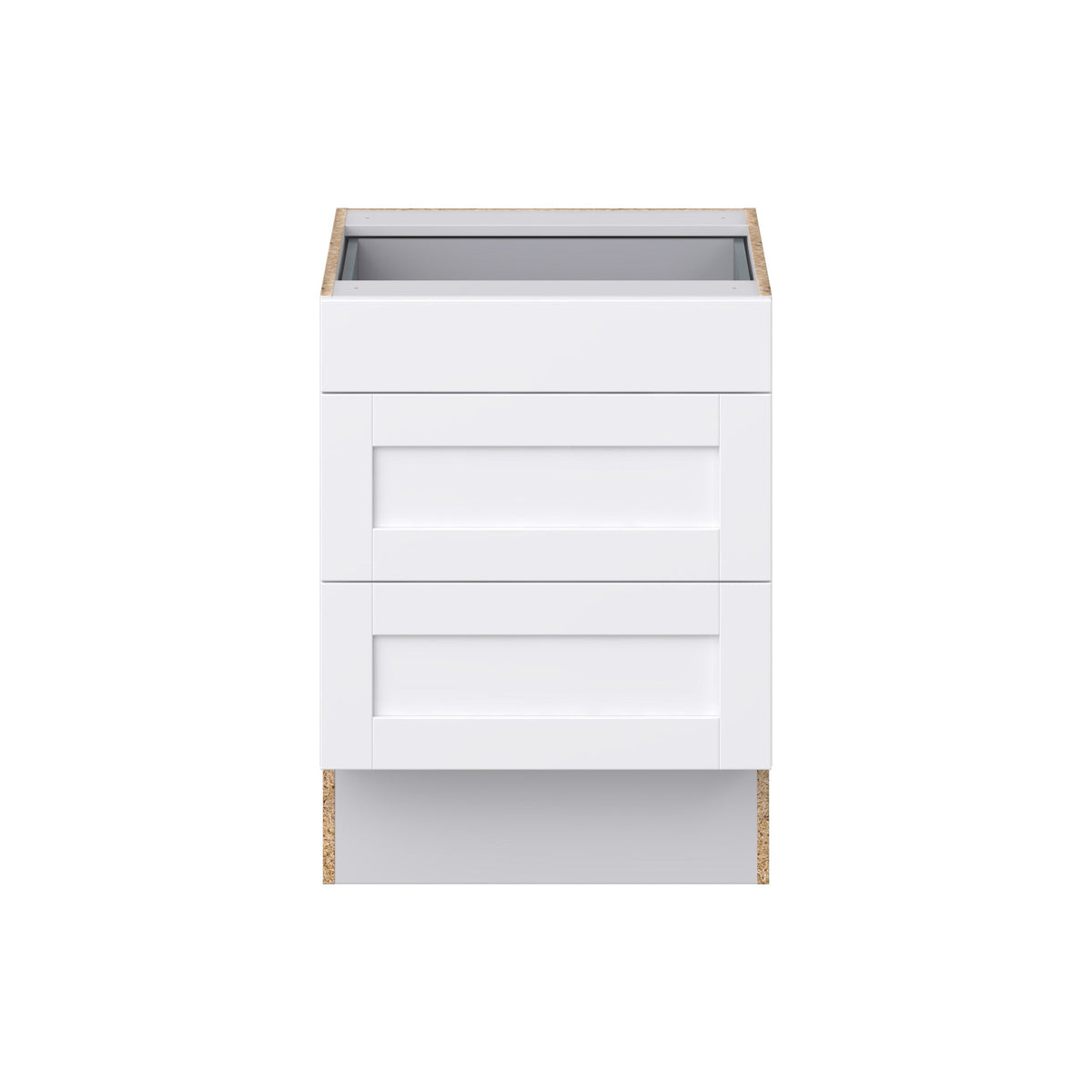 Hugo&Borg Rosemont 24-in W x 32.5-in H x 25-in D Glacier White 3-Drawer Base Fully Assembled Cabinet (Recessed Panel Style)