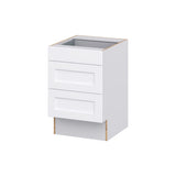 Hugo&Borg Rosemont 21-in W x 32.5-in H x 25-in D Glacier White 3-Drawer Base Fully Assembled Cabinet (Recessed Panel Style)