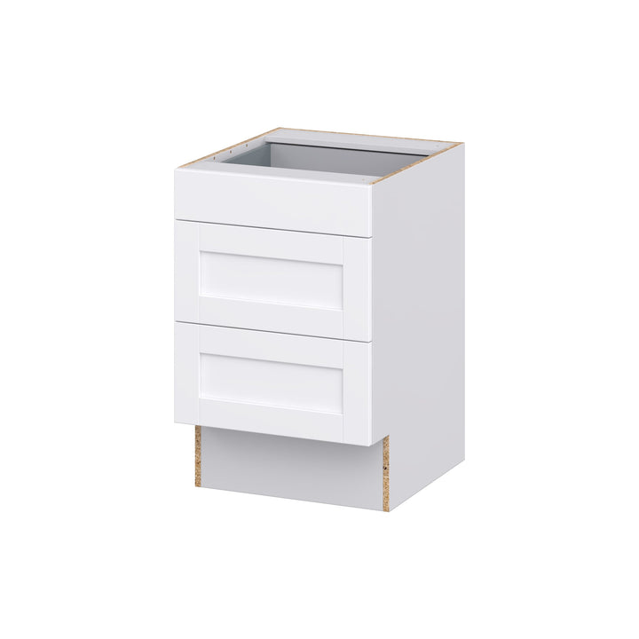 Hugo&Borg Rosemont 21-in W x 32.5-in H x 25-in D Glacier White 3-Drawer Base Fully Assembled Cabinet (Recessed Panel Style)