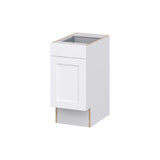 Hugo&Borg Rosemont 15-in W x 34.5-in H x 25-in D Glacier White 1-Drawer Base Fully Assembled Cabinet (Recessed Panel Shaker Style)