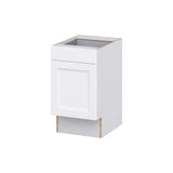 Hugo&Borg Rosemont 18-in W x 34.5-in H x 25-in D Glacier White 1-Drawer Base Fully Assembled Cabinet (Recessed Panel Shaker Style)