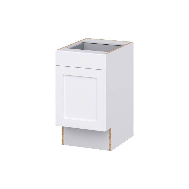 Hugo&Borg Rosemont 18-in W x 34.5-in H x 25-in D Glacier White 1-Drawer Base Fully Assembled Cabinet (Recessed Panel Shaker Style)