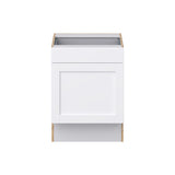 Hugo&Borg Rosemont 24-in W x 34.5-in H x 24-in D Glacier White 1-Drawer Base Fully Assembled Cabinet (Recessed Panel Shaker Style)