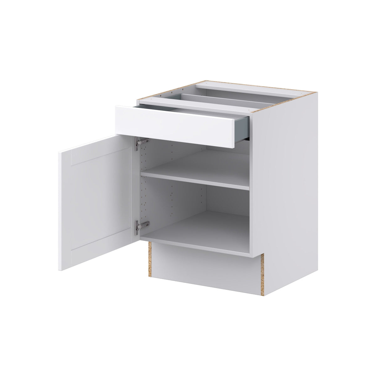 Hugo&Borg Rosemont 24-in W x 34.5-in H x 24-in D Glacier White 1-Drawer Base Fully Assembled Cabinet (Recessed Panel Shaker Style)