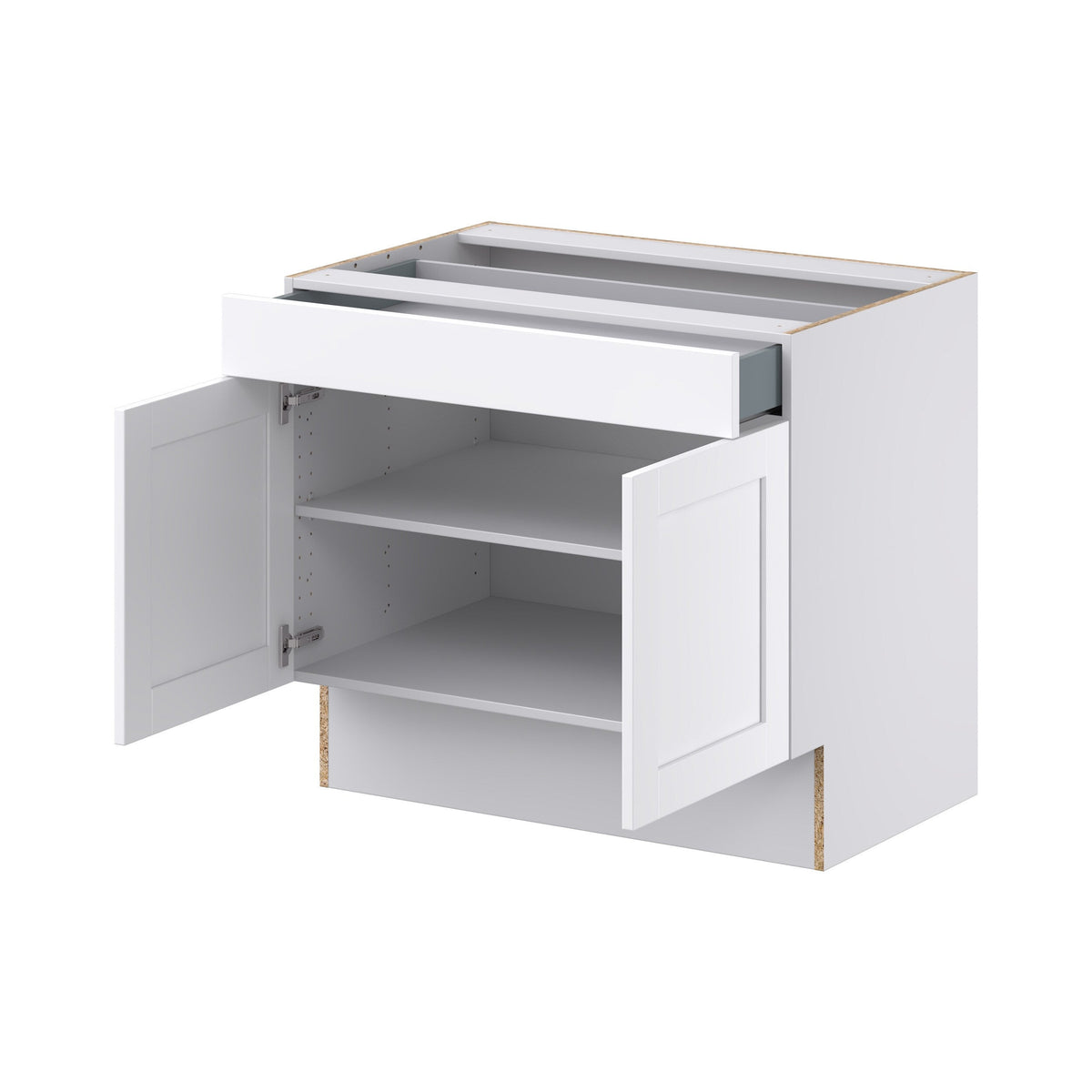 Hugo&Borg Rosemont 36-in W x 32.5-in H x 25-in D Glacier White 1-Drawer Base Fully Assembled Cabinet (Recessed Panel Shaker Style)
