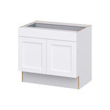 Hugo&Borg Rosemont 36-in W x 32.5-in H x 25-in D Glacier White 1-Drawer Base Fully Assembled Cabinet (Recessed Panel Shaker Style)