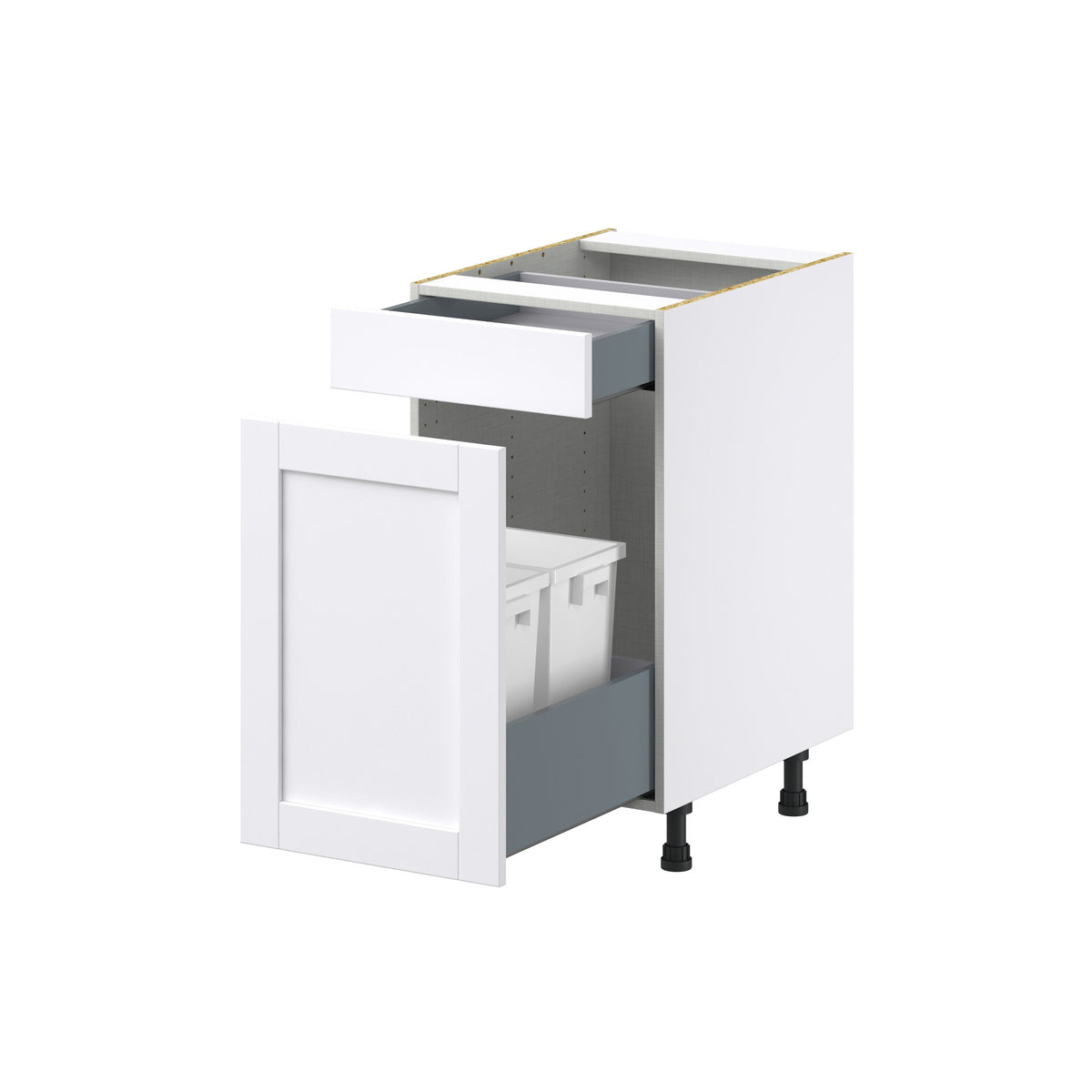 Hugo&Borg Rosemont 18-in W x 34.5-in H x 24-in D Glacier White 1-Drawer Pull-out Cabinet Base Fully Assembled Cabinet (Recessed Panel Style)