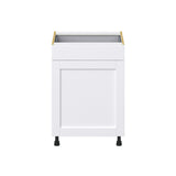Hugo&Borg Rosemont 24-in W x 34.5-in H x 25-in D Glacier White 1-Drawer Pull-out Cabinet Base Fully Assembled Cabinet (Recessed Panel Style)