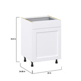 Hugo&Borg Rosemont 24-in W x 34.5-in H x 25-in D Glacier White 1-Drawer Pull-out Cabinet Base Fully Assembled Cabinet (Recessed Panel Style)