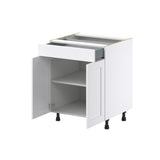 Hugo&Borg Rosemont 27-in W x 34.5-in H x 24-in D Glacier White 1-Drawer Base Fully Assembled Cabinet (Recessed Panel Shaker Style)