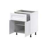 Hugo&Borg Rosemont 27-in W x 34.5-in H x 25-in D Glacier White 1-Drawer Base Fully Assembled Cabinet (Recessed Panel Shaker Style)