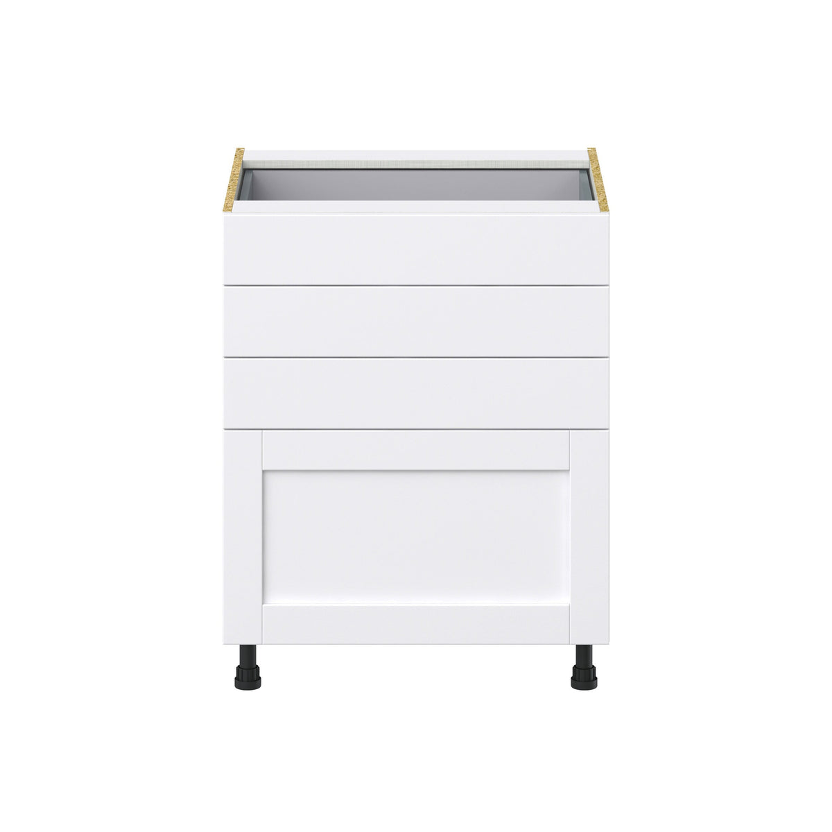 Hugo&Borg Rosemont 27-in W x 34.5-in H x 24-in D Glacier White 4-Drawer Base Fully Assembled Cabinet (Recessed Panel Style)