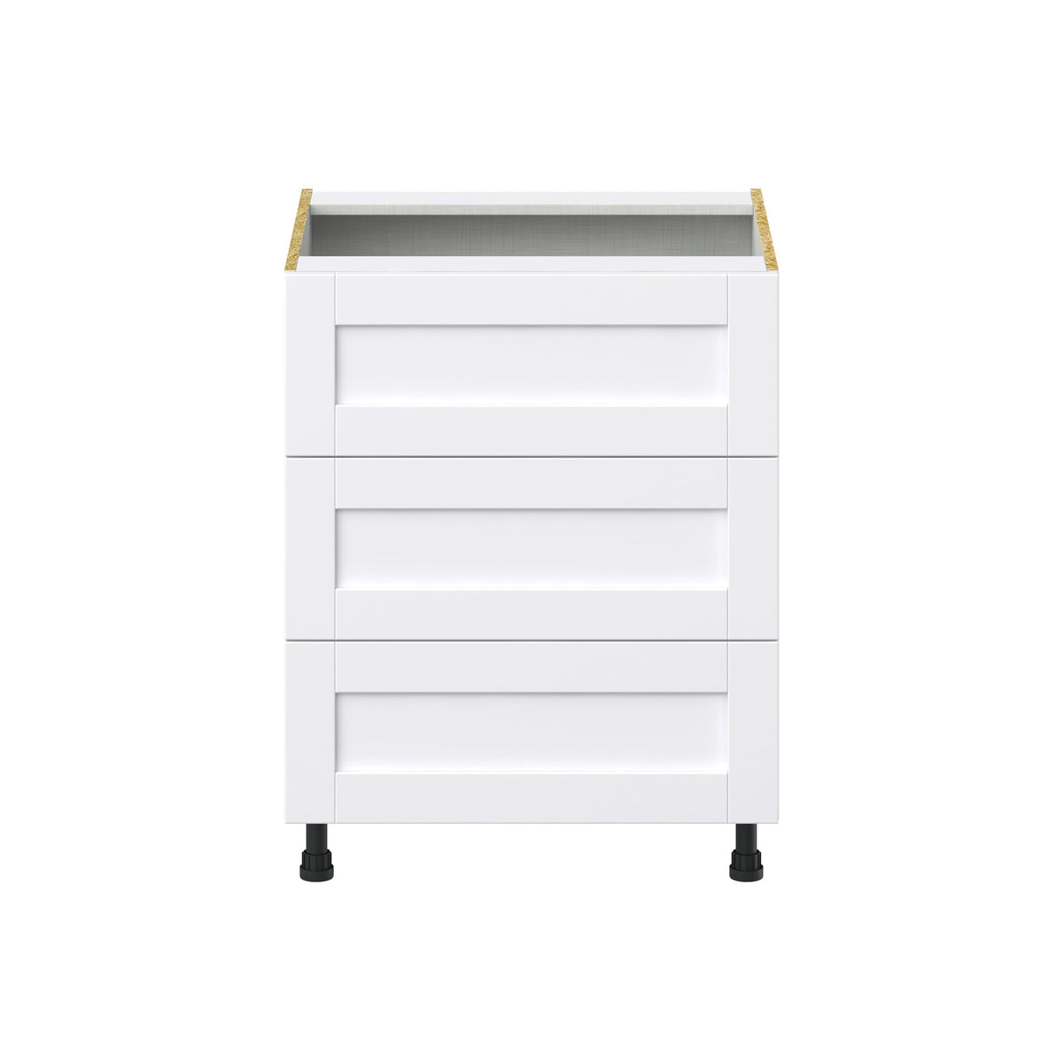 Hugo&Borg Rosemont 27-in W x 34.5-in H x 24-in D Glacier White 3-Drawer Base Fully Assembled Cabinet (Recessed Panel Style)