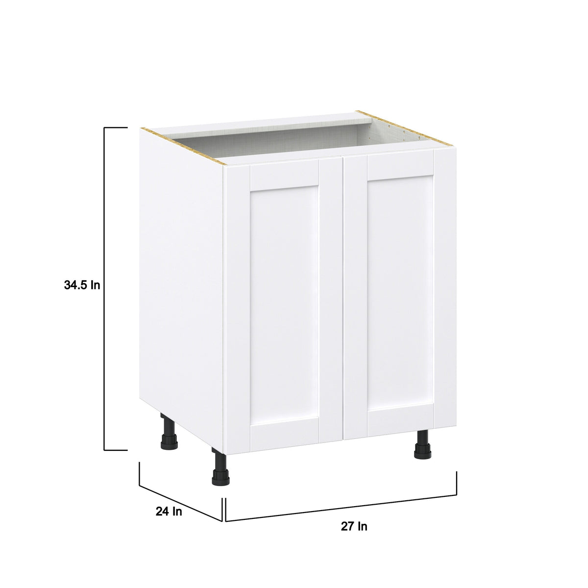 Hugo&Borg Rosemont 27-in W x 34.5-in H x 24-in D Glacier White Sink Base Fully Assembled Cabinet (Recessed Panel Shaker Style)