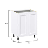 Hugo&Borg Rosemont 27-in W x 34.5-in H x 24-in D Glacier White Sink Base Fully Assembled Cabinet (Recessed Panel Shaker Style)