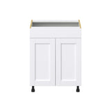Hugo&Borg Rosemont 27-in W x 34.5-in H x 24-in D Glacier White Sink Base Fully Assembled Cabinet (Recessed Panel Shaker Style)