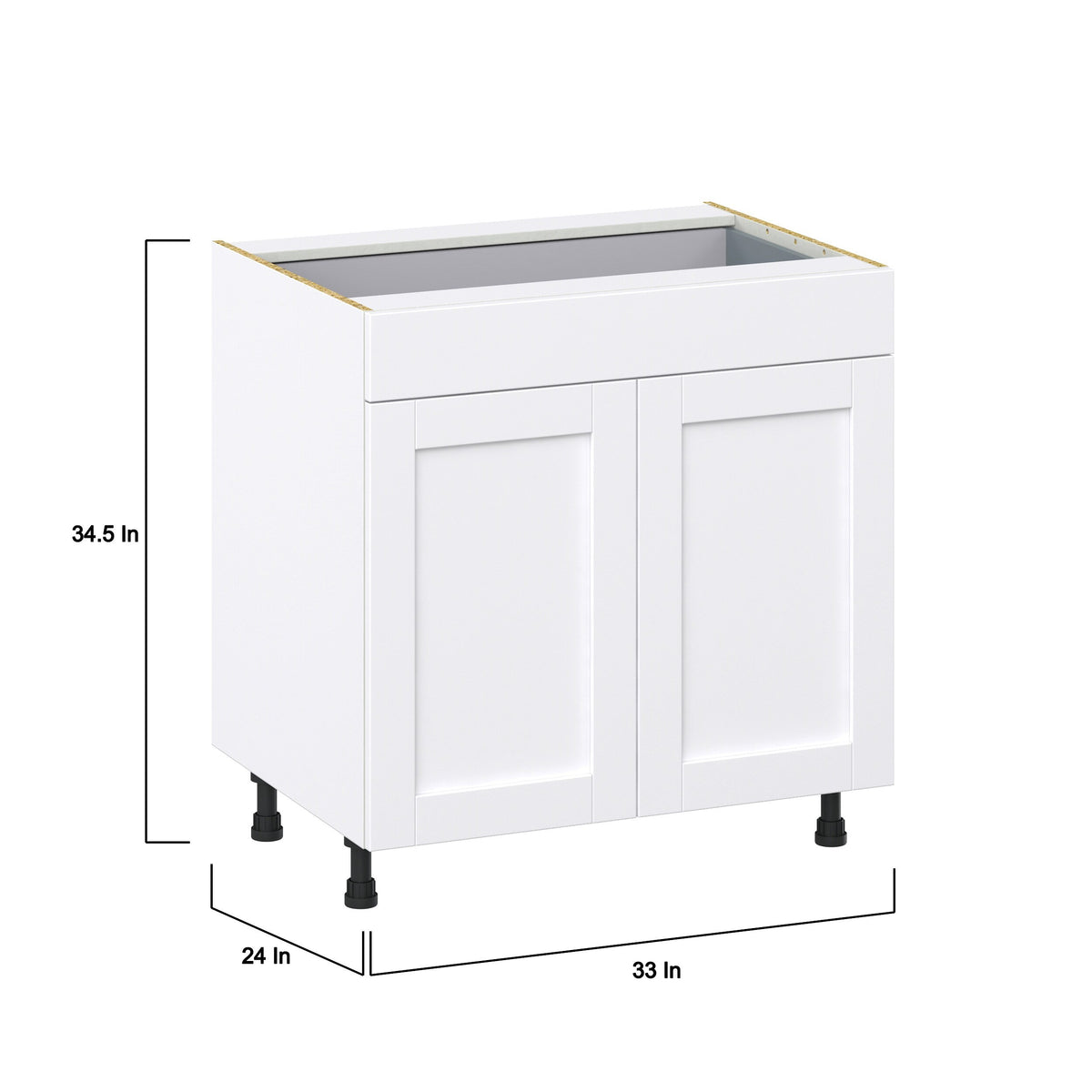 Hugo&Borg Rosemont 33-in W x 34.5-in H x 24-in D Glacier White 1-Drawer Base Fully Assembled Cabinet (Recessed Panel Shaker Style)