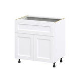 Hugo&Borg Rosemont 33-in W x 34.5-in H x 25-in D Glacier White 1-Drawer Base Fully Assembled Cabinet (Recessed Panel Shaker Style)