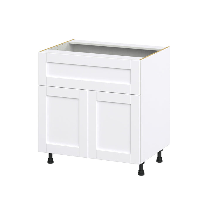 Hugo&Borg Rosemont 33-in W x 34.5-in H x 25-in D Glacier White 1-Drawer Base Fully Assembled Cabinet (Recessed Panel Shaker Style)