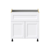 Hugo&Borg Rosemont 33-in W x 34.5-in H x 25-in D Glacier White 1-Drawer Base Fully Assembled Cabinet (Recessed Panel Shaker Style)