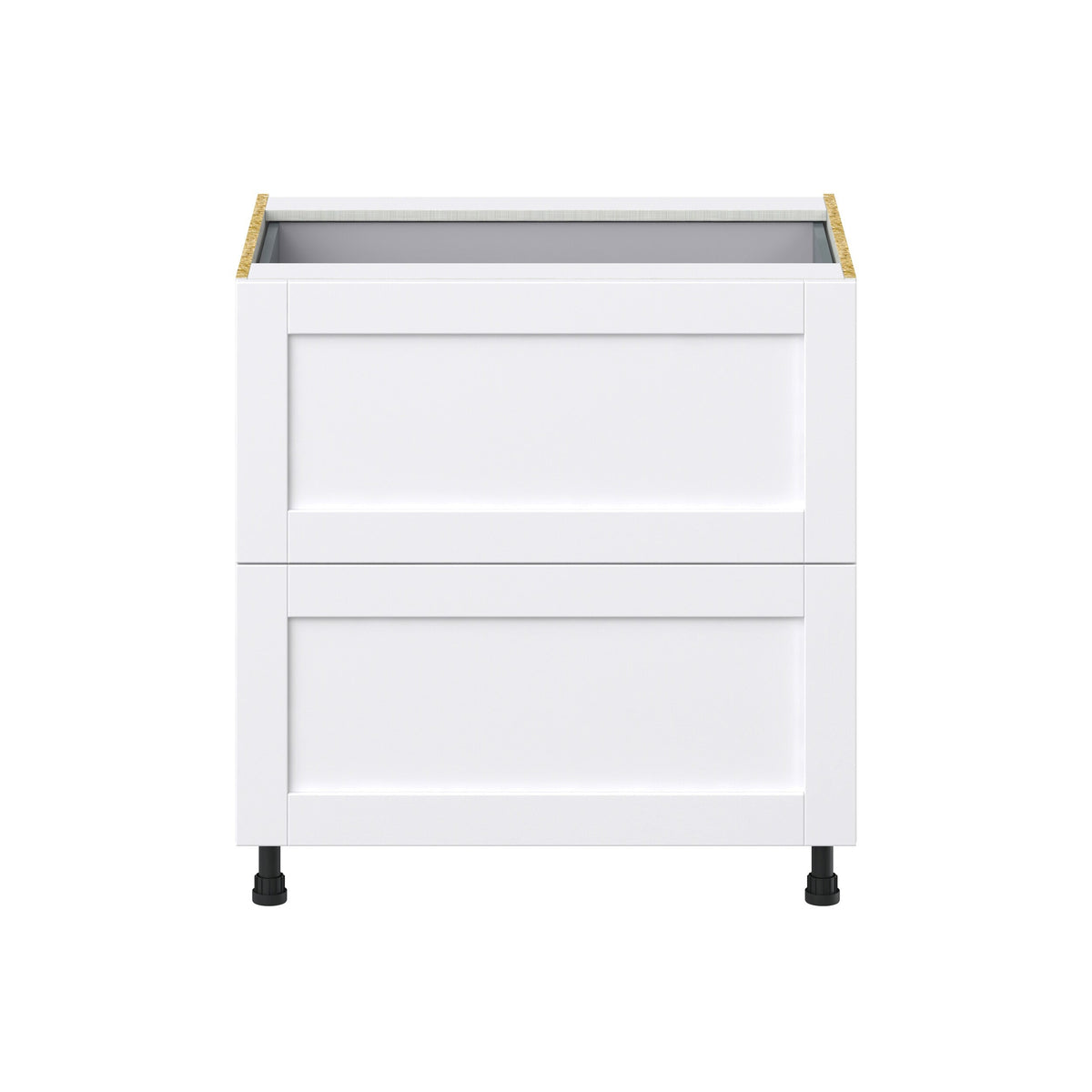 Hugo&Borg Rosemont 33-in W x 34.5-in H x 24-in D Glacier White 3-Drawer Base Fully Assembled Cabinet (Recessed Panel Style)