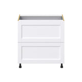 Hugo&Borg Rosemont 33-in W x 34.5-in H x 24-in D Glacier White 3-Drawer Base Fully Assembled Cabinet (Recessed Panel Style)
