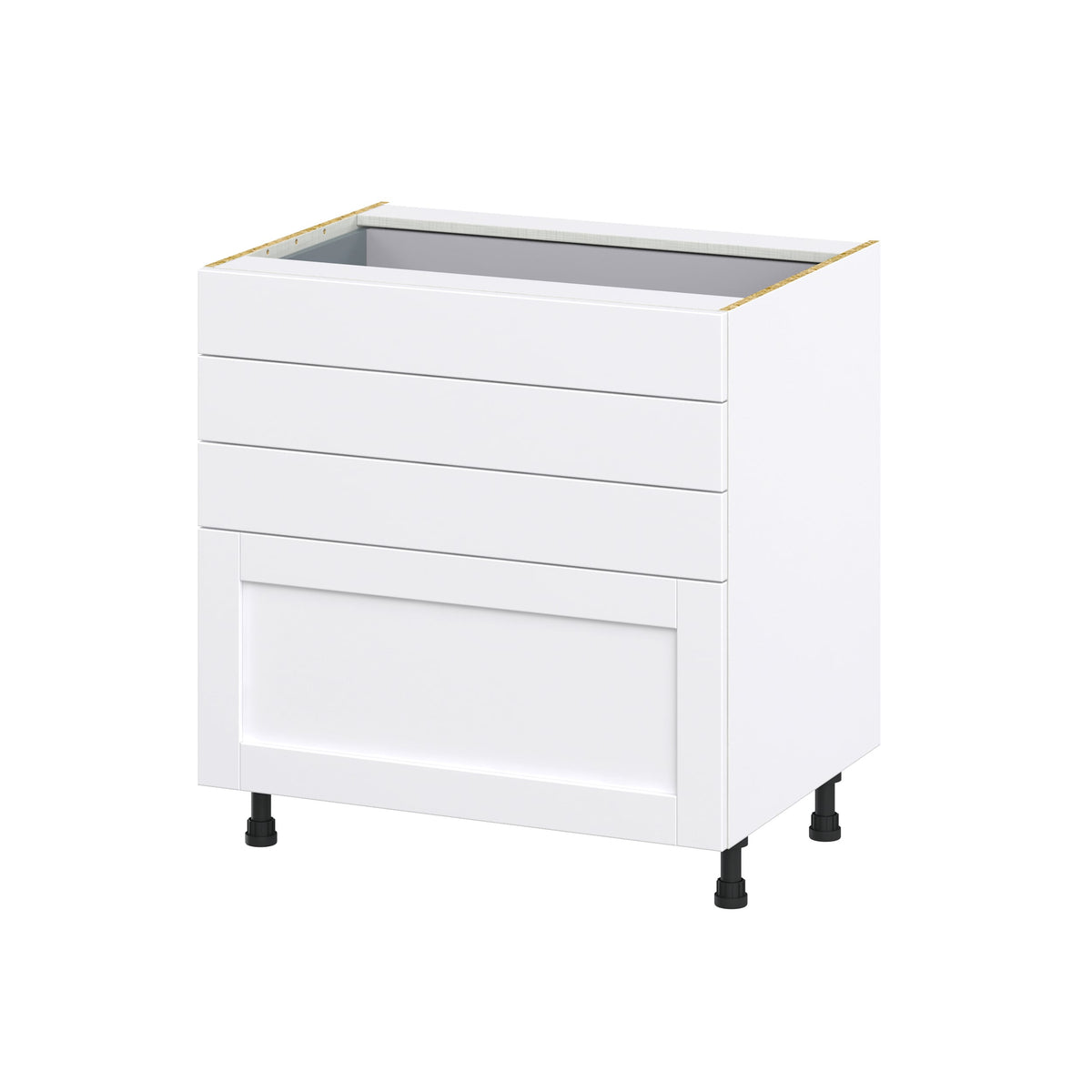 Hugo&Borg Rosemont 33-in W x 34.5-in H x 24-in D Glacier White 4-Drawer Base Fully Assembled Cabinet (Recessed Panel Style)