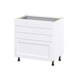 Hugo&Borg Rosemont 33-in W x 34.5-in H x 24-in D Glacier White 4-Drawer Base Fully Assembled Cabinet (Recessed Panel Style)